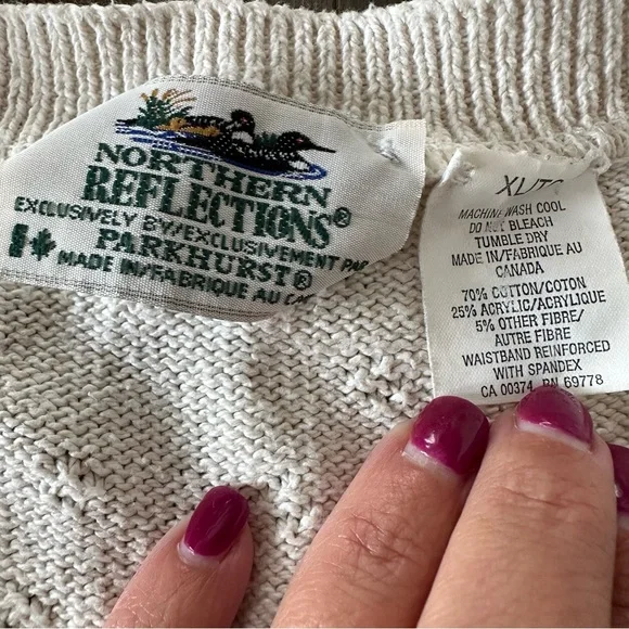 Vintage Northern Reflections Sweater‎ Vest Bird Floral Cottagecore Prairie XL - Picture 4 of 8